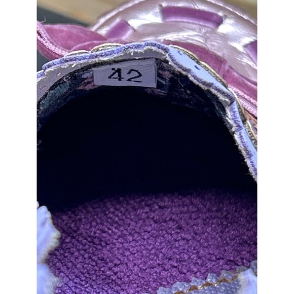 Irregular Choice Metallic Lilac Purple Loafers W/ Bows Scalloped Trim Lace US 11 - Picture 7 of 10